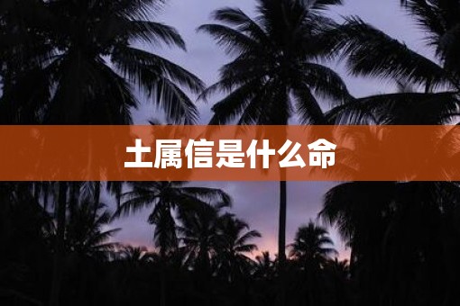 土属信是什么命