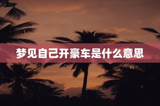 梦见自己开豪车是什么意思