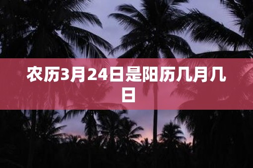 农历3月24日是阳历几月几日