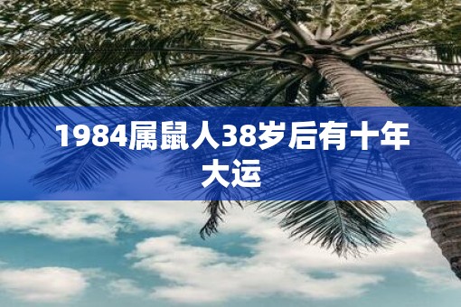 1984属鼠人38岁后有十年大运