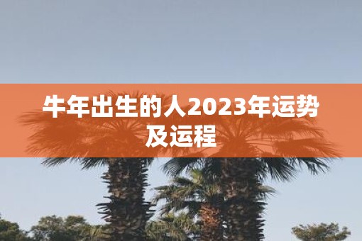 牛年出生的人2023年运势及运程