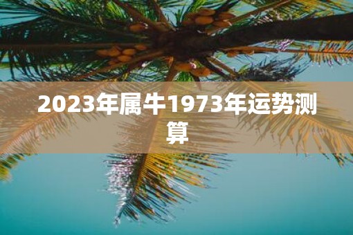 2023年属牛1973年运势测算