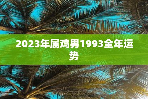 2023年属鸡男1993全年运势