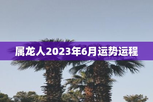 属龙人2023年6月运势运程