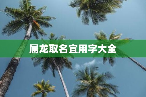 属龙取名宜用字大全