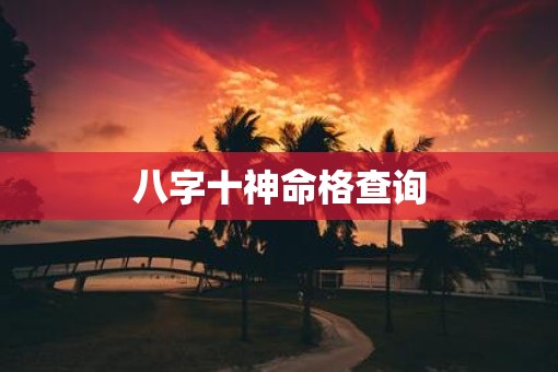 八字十神命格查询