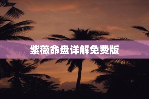 紫薇命盘详解免费版