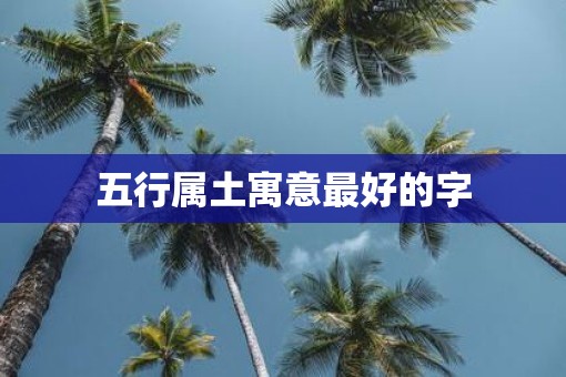 五行属土寓意最好的字