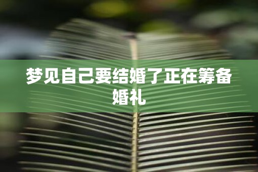 梦见自己要结婚了正在筹备婚礼