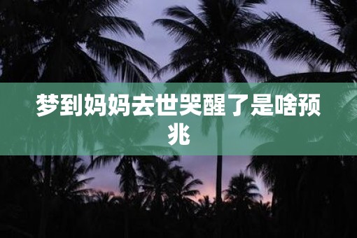 梦到妈妈去世哭醒了是啥预兆