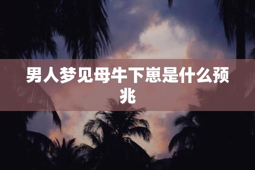 男人梦见母牛下崽是什么预兆