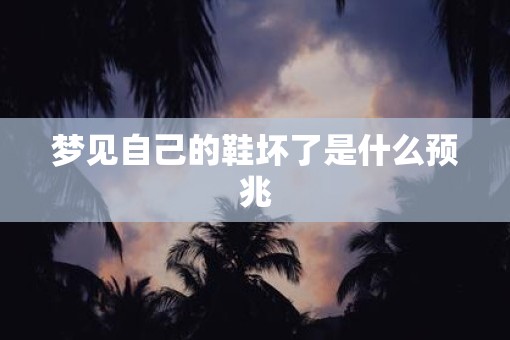 梦见自己的鞋坏了是什么预兆