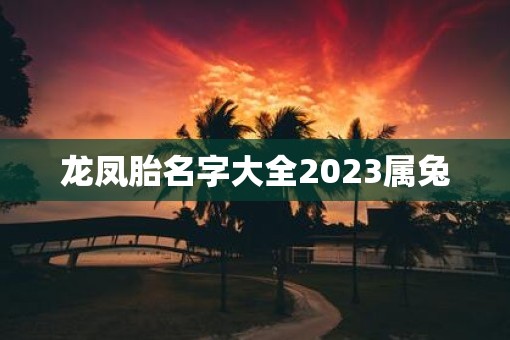 龙凤胎名字大全2023属兔