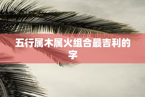 五行属木属火组合最吉利的字