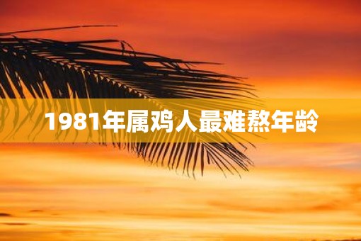 1981年属鸡人最难熬年龄