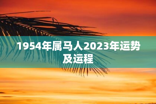 1954年属马人2023年运势及运程