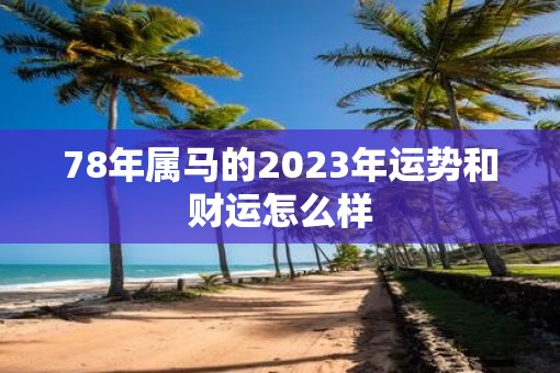 78年属马的2023年运势和财运怎么样