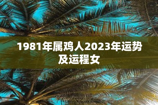 1981年属鸡人2023年运势及运程女