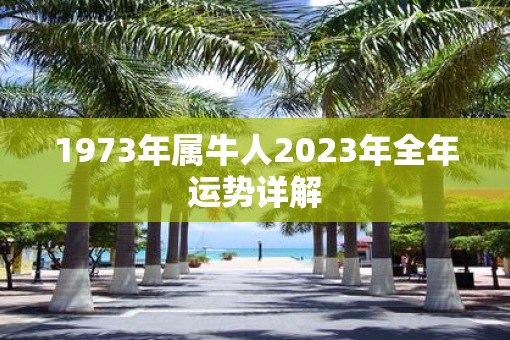 1973年属牛人2023年全年运势详解