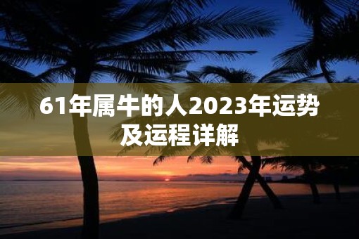 61年属牛的人2023年运势及运程详解