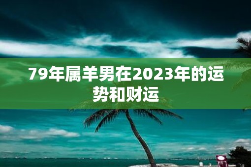 79年属羊男在2023年的运势和财运