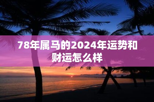 78年属马的2024年运势和财运怎么样