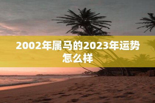 2002年属马的2023年运势怎么样