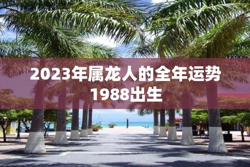 2023年属龙人的全年运势1988出生