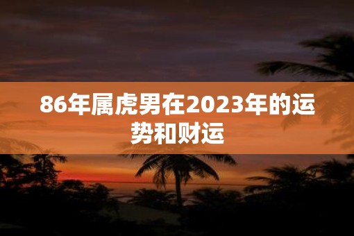 86年属虎男在2023年的运势和财运