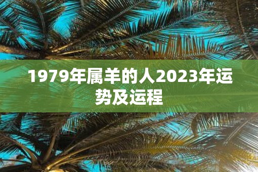 1979年属羊的人2023年运势及运程