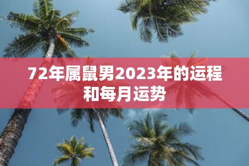 72年属鼠男2023年的运程和每月运势