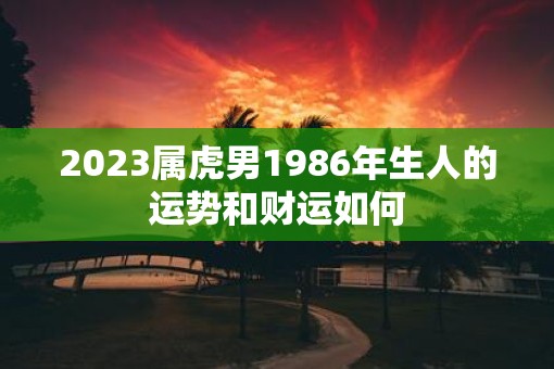 2023属虎男1986年生人的运势和财运如何