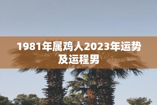 1981年属鸡人2023年运势及运程男