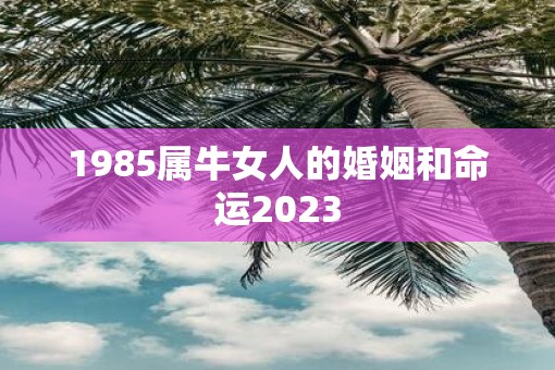 1985属牛女人的婚姻和命运2023