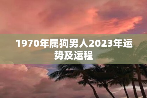 1970年属狗男人2023年运势及运程