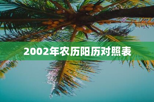 2002年农历阳历对照表