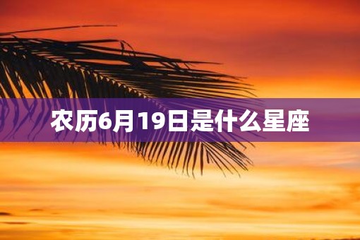 农历6月19日是什么星座