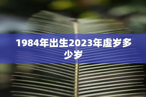 1984年出生2023年虚岁多少岁