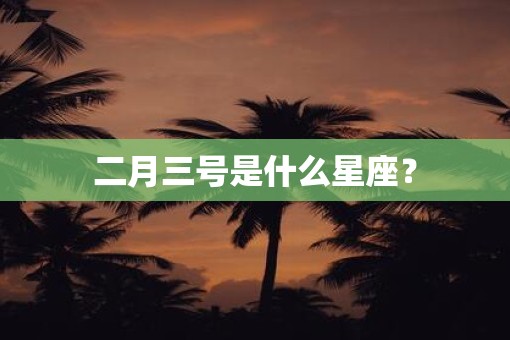 二月三号是什么星座？