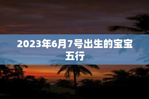 2023年6月7号出生的宝宝五行