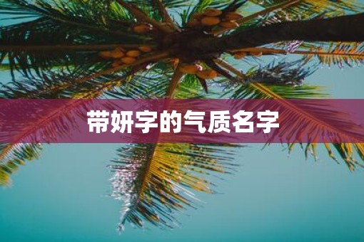 带妍字的气质名字