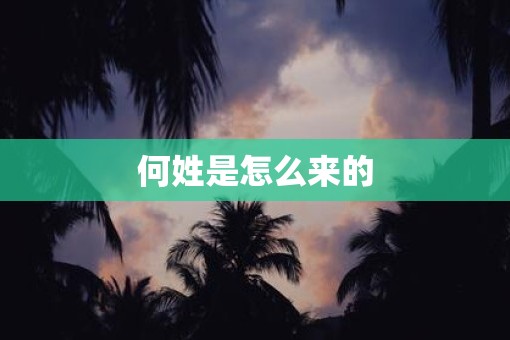 何姓是怎么来的