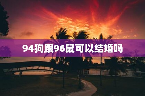 94狗跟96鼠可以结婚吗