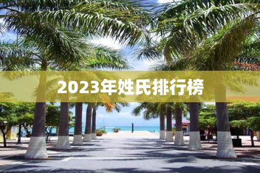 2023年姓氏排行榜