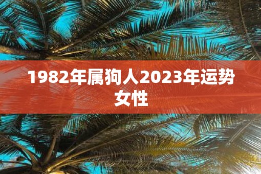 1982年属狗人2023年运势女性