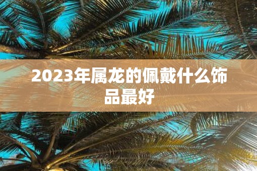 2023年属龙的佩戴什么饰品最好