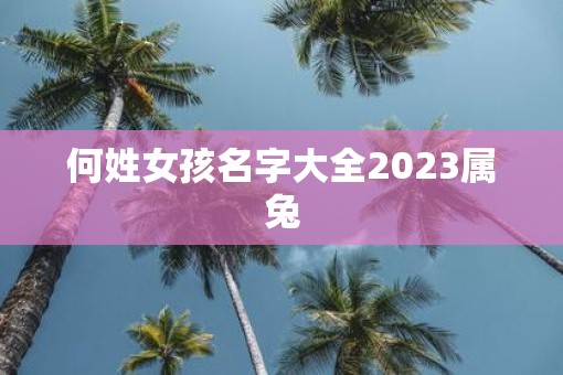 何姓女孩名字大全2023属兔