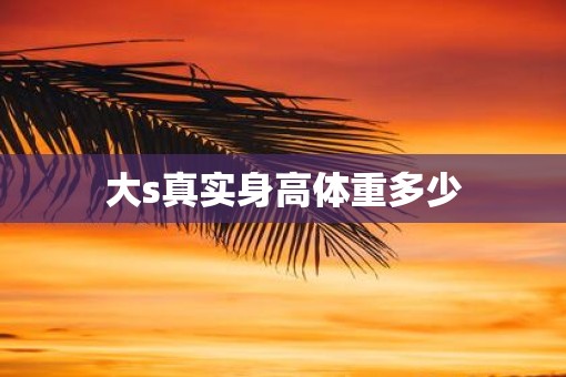 大s真实身高体重多少