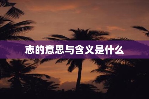 志的意思与含义是什么