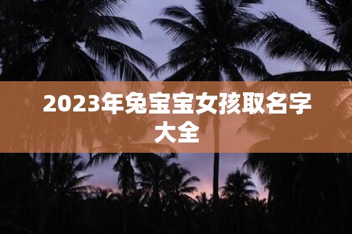 2023年兔宝宝女孩取名字大全